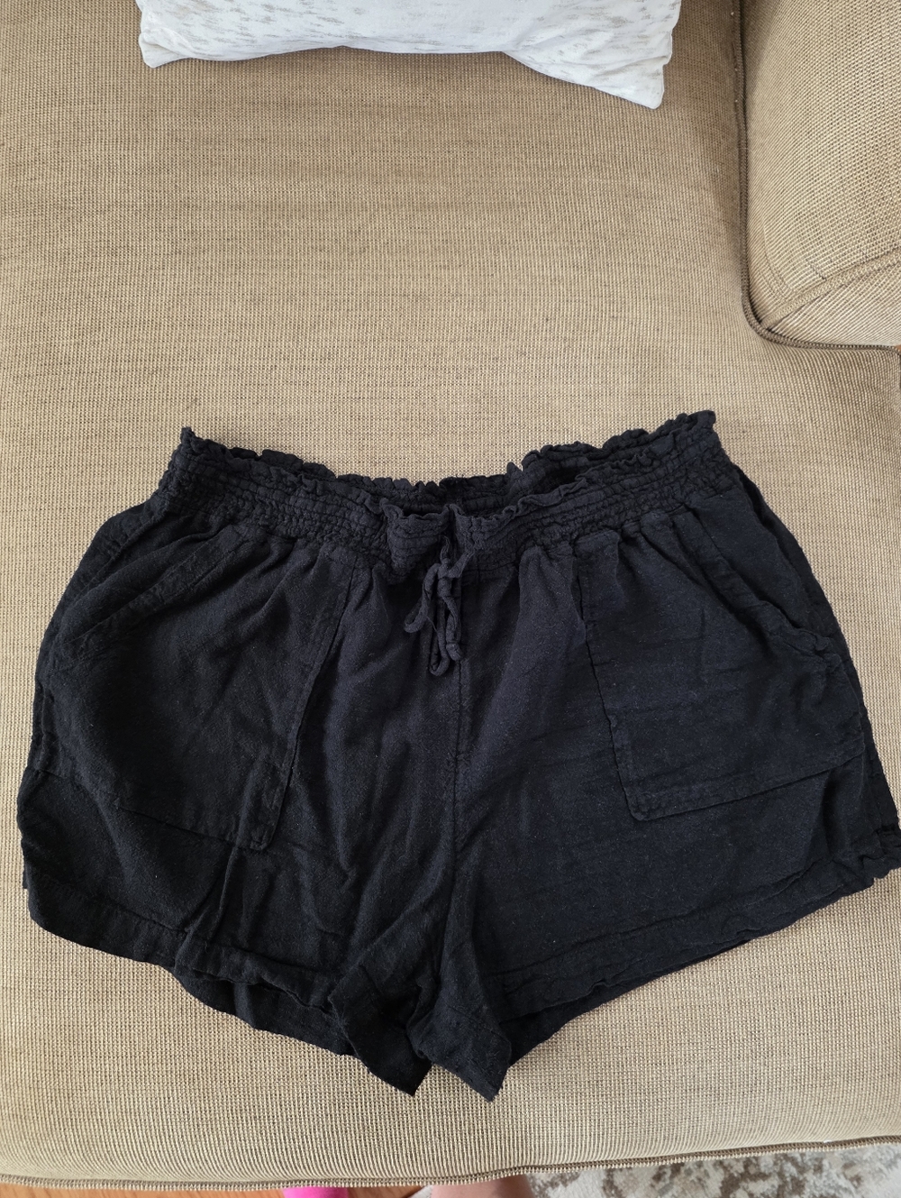 Black Women's Elastic Waist Casual Shorts Sz XL